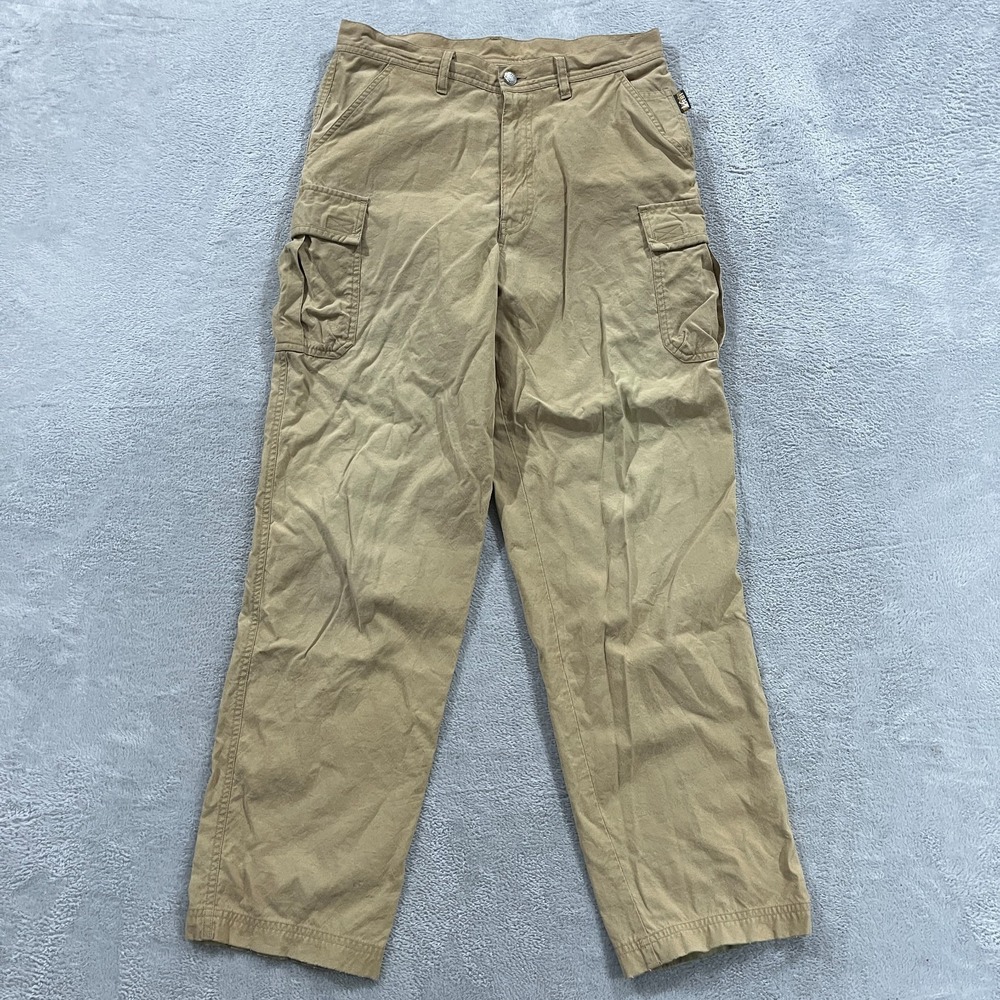 REI Cargo Pants Mens 32x32 Khaki Cotton Workwear Utility Pockets Straight Leg
